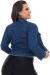 Jaqueta Jeans Feminina Lisa Azul Denim Desfiada Stillger