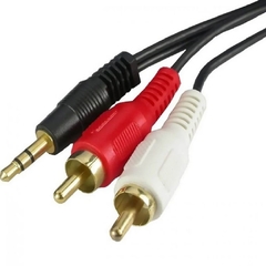 Cabo de Áudio P2 x 2 RCA de 1.5 Metros