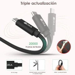 Cabo Carregamento Dados 1Hora Micro Usb/A 2.4A 1M Preto - CABOS FRON