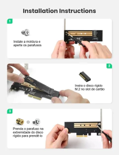 Placa adaptadora M.2 NVME para PCI Express 3.0 x4, Ugreen 70503 na internet