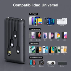 Imagem do Power Bank 10000mAH 1Hora Carregador Portátil com 4 Cabos