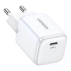 Carregador UGREEN 15324 Nexode mini, USB-C, PD3.0, QC4.0, GaN, 20W (branco)