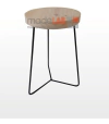 Banqueta Three Ferro 1/2'' + Pinus - 45cm- BANQTHREE45BCO