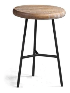 Banqueta Y Redonda 45cm Pinus + Preto - BANQY4528PTOPIN - comprar online