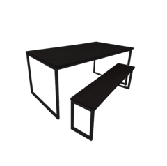 Mesa + 1 Banco 150x90cm Preto + Preto - M1B15090PTOPTO - comprar online