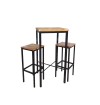 Bistrô Pé quadrado X + 2 Banquetas - 60X60 PRETO + TECA - BPQX2B6060PTOTEC