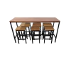 Bistrô + 6 banquetas teca 180X60CM - B6B18060PTOTEC