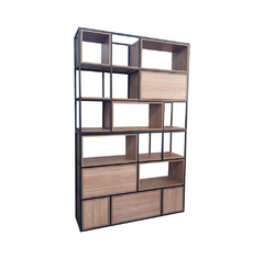 Estante Divisória Grande 3/4 240x150x40cm - Preto + Carvalho - ESTGD24015040PTOCARV - comprar online