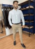 Imagem do CAMISA SOCIAL TRABALHADA LISTRAS HORIZONTAIS BRANCA M/L OG