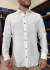 CAMISA SOCIAL TRABALHADA LISTRAS HORIZONTAIS BRANCA M/L OG