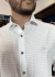 CAMISA SOCIAL TRABALHADA LISTRAS HORIZONTAIS BRANCA M/L OG - comprar online