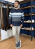 SUÉTER TRICÔ LISTRADO MARINHO/BRANCO/CINZA W&L - loja online