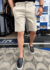 BERMUDA DE SARJA COM ELASTANO ESPORTE FINO BEGE MAR BX na internet