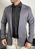 BLAZER SLIM DE SARJA COM ELASTANO CINZA CHUMBO DJ