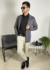 BLAZER SLIM DE SARJA COM ELASTANO CINZA CHUMBO DJ - comprar online