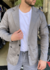 BLAZER SLIM DE SARJA COM ELASTANO CINZA ESCURO DJ