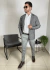 Imagem do BLAZER SLIM DE SARJA COM ELASTANO CINZA MESCLA DJ