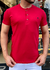 CAMISETA GOLA HENLEY BÁSICA ALGODÃO COM ELASTANO VERMELHA OW