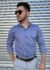 CAMISA GOLA TRADICIONAL ALGODÃO FIO A FIO AZUL JEANS M/L MV