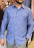 CAMISA GOLA TRADICIONAL SLIM LINHO AZUL JEANS M/L GN
