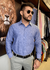 CAMISA GOLA TRADICIONAL SLIM LINHO AZUL JEANS M/L GN - loja online
