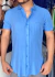 CAMISA GOLA TRADICIONAL VISCOSE SLIM AZUL SERENITY M/C MV