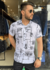 CAMISA GOLA TRAD VISCOSE ESTAMPADA RISCOS BRANCA M/C MV - comprar online