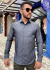 CAMISA SOCIAL GOLA TRADICIONAL SLIM PELETIZADA CINZA CHUMBO M/L PL - comprar online