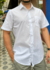 CAMISA GOLA TRADICIONAL SLIM FIT 35% ALGODÃO BRANCA M/C DL