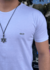 CAMISETA BÁSICA 100% ALGODÃO LOGO METAL BRANCA GN - loja online