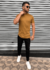 CAMISETA GOLA MÉDIA SLIM 100% ALGODÃO CAQUE OW na internet