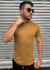 CAMISETA GOLA MÉDIA SLIM 100% ALGODÃO CAQUE OW - comprar online