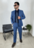 COSTUME SLIM MICROFIBRA MELANGE AZUL CARBONO SP - loja online
