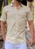 CAMISA GOLA TRADICIONAL FLAMÊ SLIM BEGE M/C MV