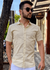 CAMISA GOLA TRADICIONAL FLAMÊ SLIM BEGE M/C MV - comprar online