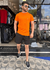 SHORT DE TACTEL BASIC ONE PRETO/LARANJA KWP na internet