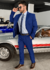 COSTUME SLIM MICROFIBRA AZUL NAVAL RAJADO SP - loja online