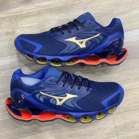 Tênis Mizuno Wave Prophecy 12s - Azul/Vermelho/Amarelo