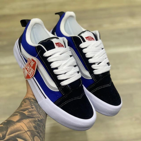 Tênis Vans KNU Skool Lançamento - Preto/Azul/Branco