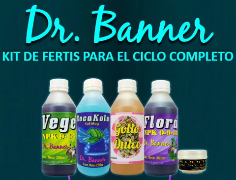 Kit fertilizantes Dr Banner ciclo completo 125 cc - comprar online