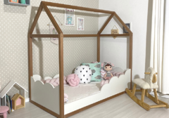 Cama Nuvens com Casinha Clássica - Solteiro