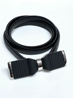Cinto Caderin Elastizado Negro Plateado - tienda online