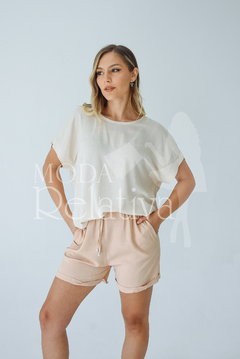 Remera de lino liso AKIRA - tienda online