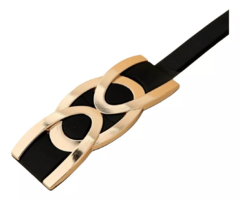 Cinto Caderin Elastizado Negro Dorado - comprar online