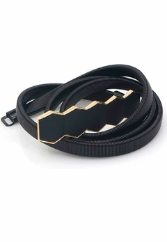 Cinto Caderin Elastizado Negro Dorado