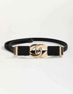 Cinto Caderin Elastizado Negro Dorado - comprar online