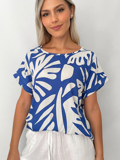 Remera de lino estampada AKIRA - tienda online