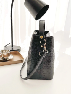 Cartera Mini Bag Importada LETONIA Negro MINI BAG CROCO LETONIA