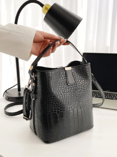 Cartera Mini Bag Importada LETONIA Negro MINI BAG CROCO LETONIA