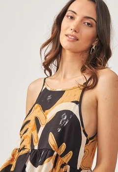 Vestido de Lino estampado Oversized